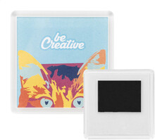 Magnet na ledni�ku PrintMag Square, b�l�