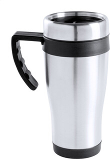 Termo hrnek Caprol Plus, ern, stbrn