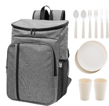 Chladic piknikov batoh z RPET Duonic, tmav ed