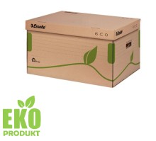 Konetejner archiva�n� Esselte, 43,9 x 24,2 x 34 cm, s v�kem, p��rodn� hn�d�
