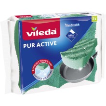 Houbi�ky na n�dob� Vileda PUR active, 7 � 2,5 � 11 cm, zelen�, 2 ks