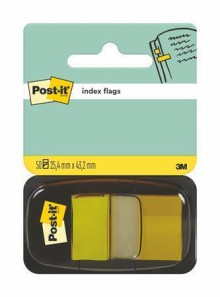 Samolep�c� z�lo�ky 3M Post it 680-5, 25,4 x 43,2 mm, �lut�, 50 l�stk�
