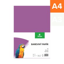 Barevn� pap�r A4, 80 g, fialov�, 100 list�