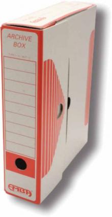 Krabice archivan EMBA  A4, 7,5 x 33 x 26 cm, prodn hnd, erven